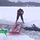 В Резекненском крае спасли лося который провалился под лед.