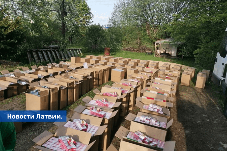 ФОТО в Резекненском крае изъята большая партия украинских и белорусских сигарет.
