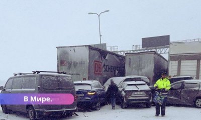 ФОТО. Метель в Эстонии столкнулись 25 машин, пострадали 11 человек.