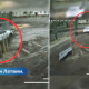 Видео прокатный электромобиль Tesla в Риге пробил забор и скрылся.