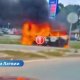 ВИДЕО: на трассе Рига–Вентспилс сгорел автомобиль: обошлось без пострадавших.