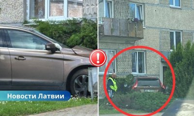 В Алуксне пьяный солдат НВС врезался в здание: возбуждено уголовное дело.