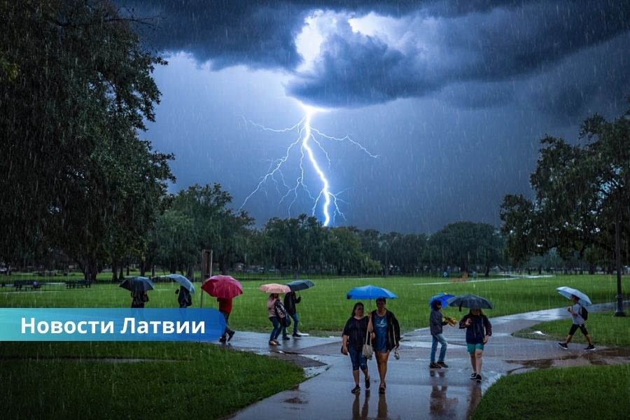 🌧️ Синоптики предупредили: в воскресенье Латвию накроют дожди и грозы.