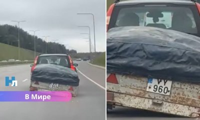 🚨Видео ⟩ 85-летний водитель в Вильнюсе тянул прицеп без колеса и искрил по асфальту: полиция назначила штраф.