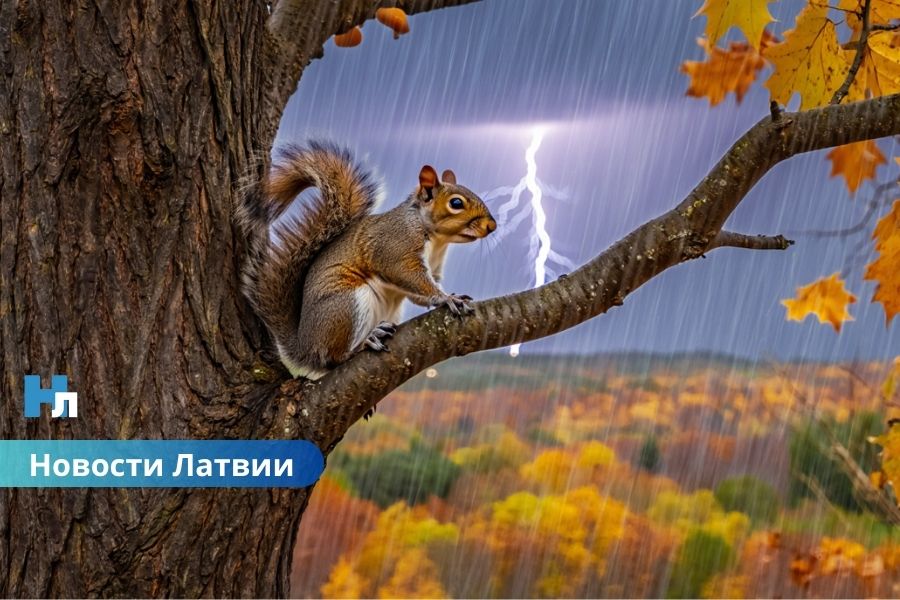 🌧 В воскресенье в Латвии пройдут дожди и возможны грозы
