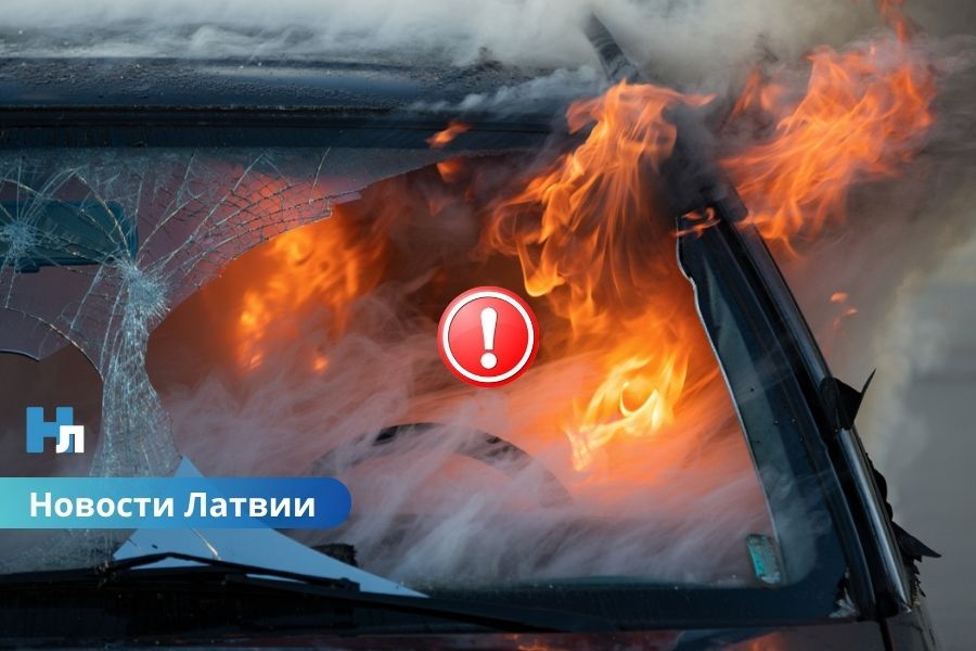Трагедия под Бауской: водитель сгорел в машине после ДТП!