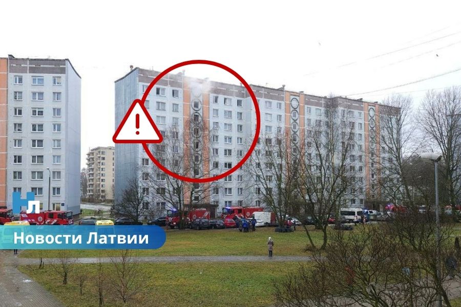🔥 ВИДЕО ⟩ пожар в Риге: двое пострадали, 17 жителей эвакуированы из горящего дома.