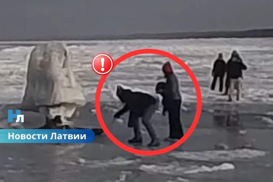 ⚠️ ВИДЕО: Мужчина провалился под лёд в Мангальсале — очевидцы спасли его до прибытия спасателей.