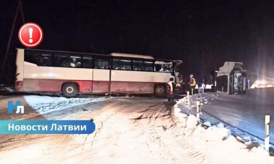 🚨 Крупное ДТП на Лиепайском шоссе: автобус столкнулся с грузовиком, движение ограничено.