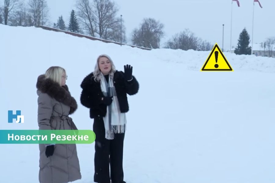 ВИДЕО: В Резекне девушка, катаясь с горки, оказалась в реке — вопрос безопасности вновь обсуждают жители.