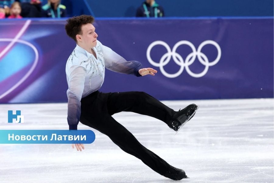 Падение на Олимпиаде: латвийский фигурист Федор Кулиш не вышел в произвольную программу.