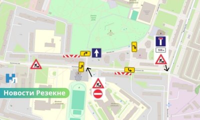 Ограничения движения на улице Космонауту в Резекне: ремонт тепловых сетей продлится до конца июня.