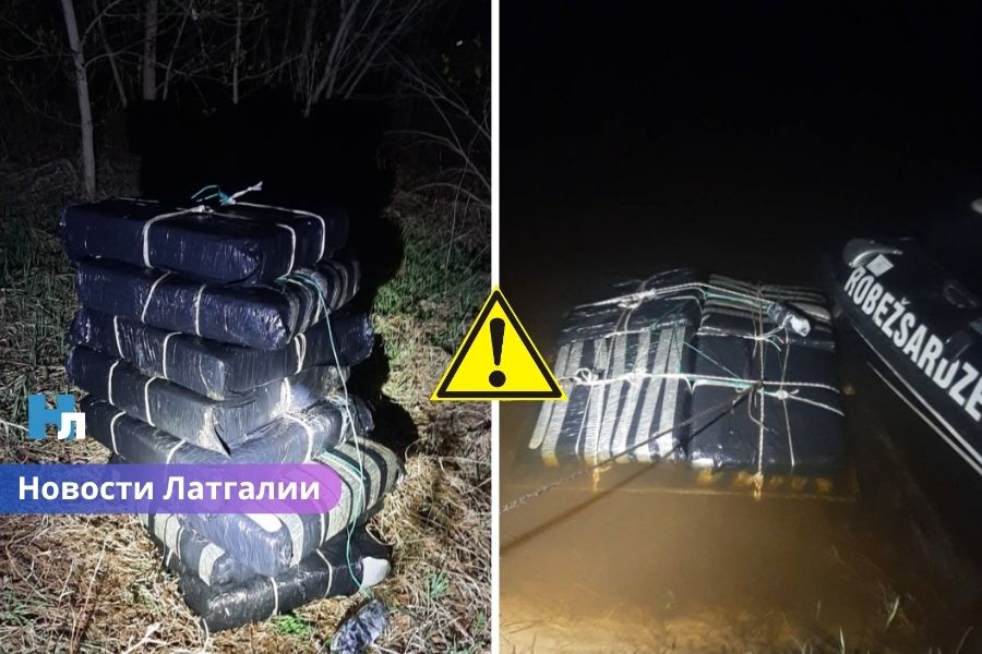 Контрабанда по реке: в Даугаве обнаружили плот с 80 000 нелегальных сигарет.