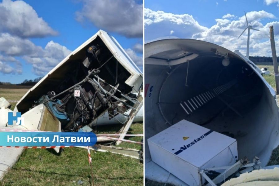 После падения ветряной турбины под Лиепаей неизвестные украли генератор весом почти 2 тонны.