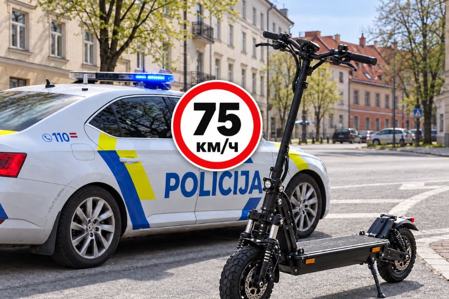 До 75 км/ч и на красный свет: в Елгаве погоня за электросамокатом закончилась столкновением.